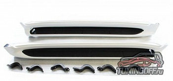 Подножки боковые с подсветкой (Белые) TOYOTA LAND CRUISER 200