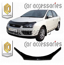 Дефлектор капота (прозрачный) FORD FOCUS (04-)