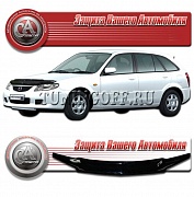 Дефлектор капота (черный) MAZDA FAMILIA S-WAGON (97-00)