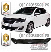 Дефлектор капота (прозрачный) PEUGEOT 308 (2014-)