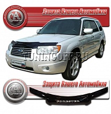 Дефлектор капота (черный) SUBARU FORESTER SG5, SG9 (05-07)