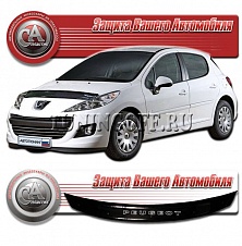 Дефлектор капота (серый) PEUGEOT 207 (2009-)