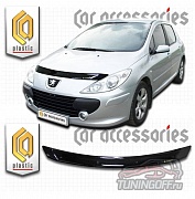 Дефлектор капота (черный) PEUGEOT 307 (2005-2008)