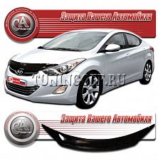 Дефлектор капота (прозрачный) HYUNDAI AVANTE HYBRID (2011-UP).