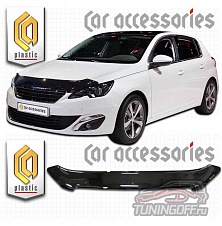 Дефлектор капота (серый) PEUGEOT 308 (2014-)
