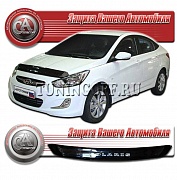 Дефлектор капота (прозрачный) HYUNDAI SOLARIS SEDAN
