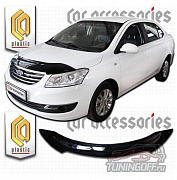 Дефлектор капота (черный) CHERY BONUS 3 (2014-)