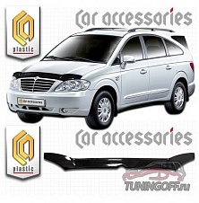 Дефлектор капота (прозрачный) SSANG YONG RODIUS (2004-2013)