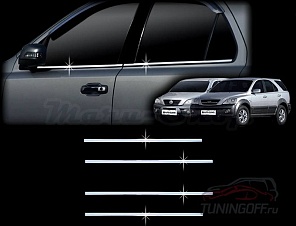 Хромированные накладки под стекло KIA SORENTO (2003-2008)