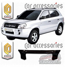 Дефлектор капота (черный) HYUNDAI TUCSON (2004-08)