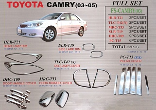 Хромированные накладки кузова FS-CAMRY(03) TOYOTA CAMRY