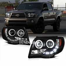 Фары ангельские глазки (черные) TOYOTA TACOMA (2008-2011)