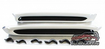 Подножки боковые с подсветкой (Серебро) TOYOTA LAND CRUISER 200