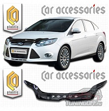 Дефлектор капота (прозрачный) FORD FOCUS 3 (2011-) седан