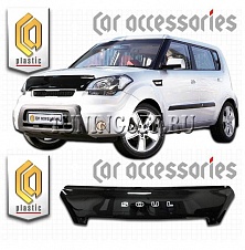 Дефлектор капота (серый) KIA SOUL (2012-)