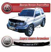 Дефлектор капота (черный) MITSUBISHI PAJERO IO H61-H77 (98-)