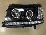 Фары (линзованные черные ) со светодиодами LAND CRUISER 100 (2003-2006)