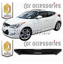 Дефлектор капота (прозрачный) HYUNDAI VELOSTER (2011-)