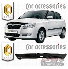 Дефлектор капота (серый) SKODA FABIA (10-) Hatchback