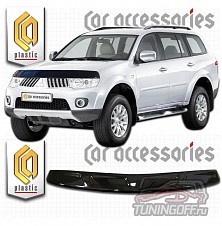 Дефлектор капота (серый) MITSUBISHI PAJERO SPORT (2008-)